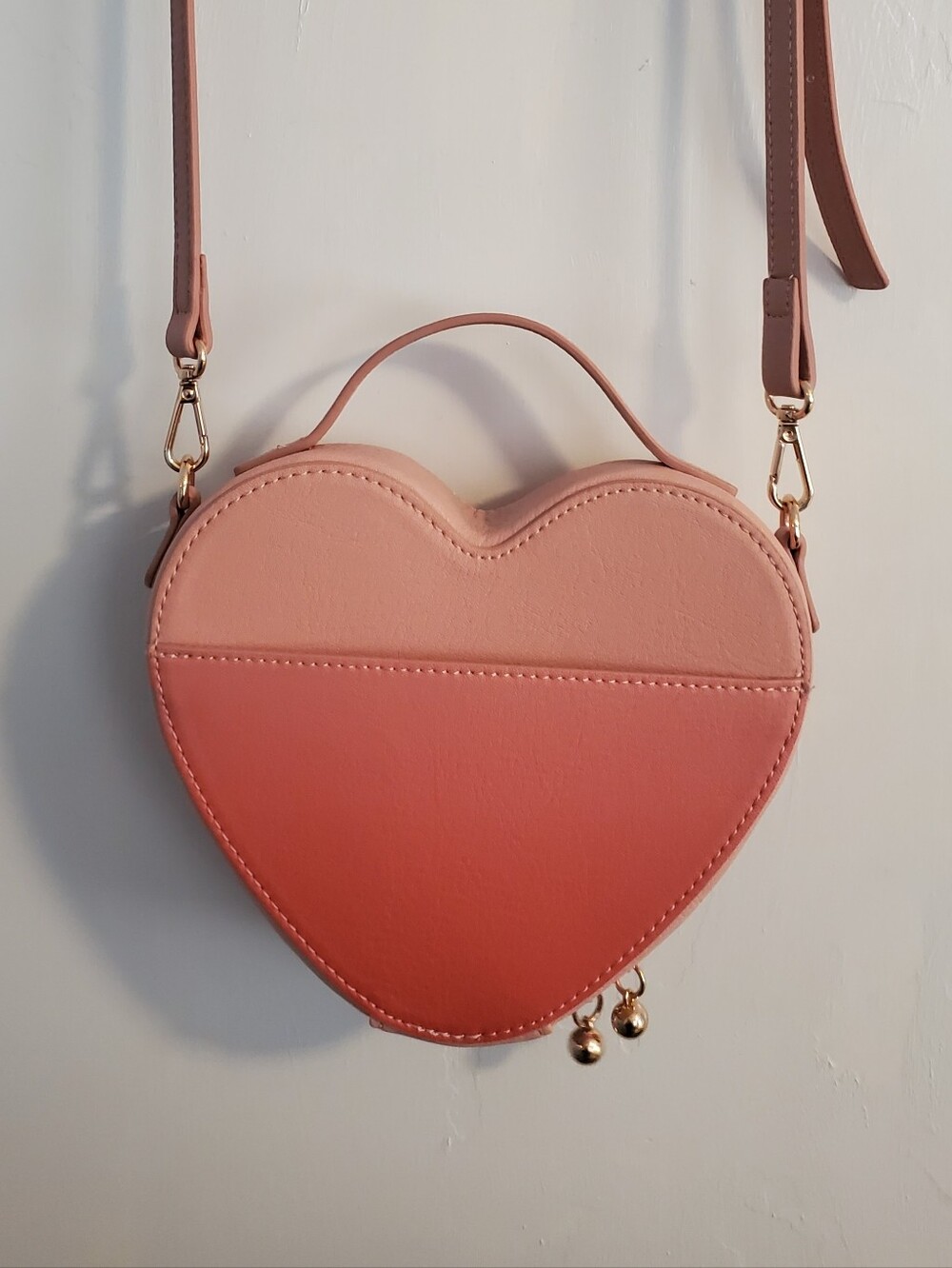 LC Lauren Conrad Heart-Shaped Pink Crossbody Bag